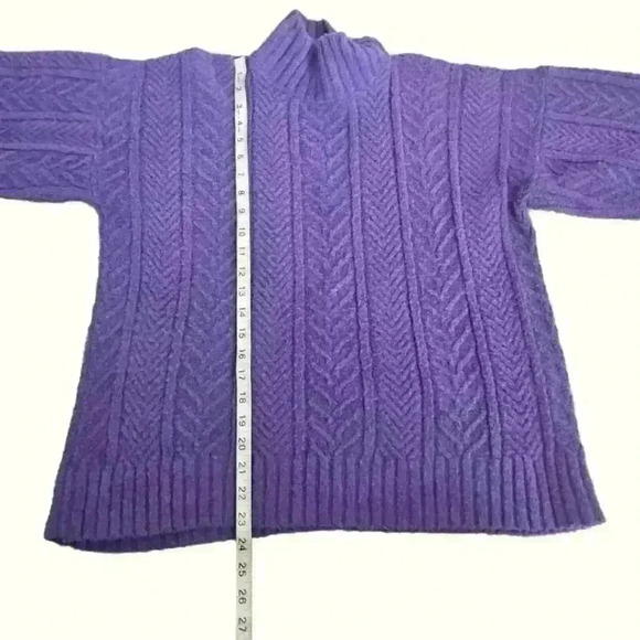 St. John Sportswear Womens Purple Wool Chunky Knit Turtleneck Sweater S - Picture 9 of 11